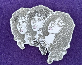 Curly Girl laminated sticker