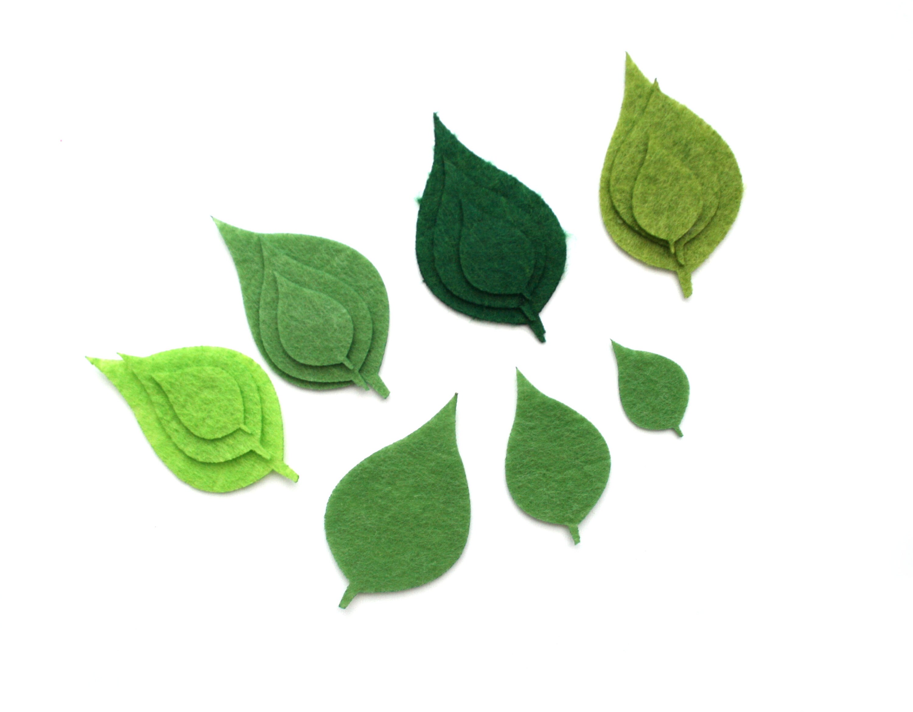 Felt Birch Leaves Pre Cut Felt Shapes Green Fall Felt Etsy UK
