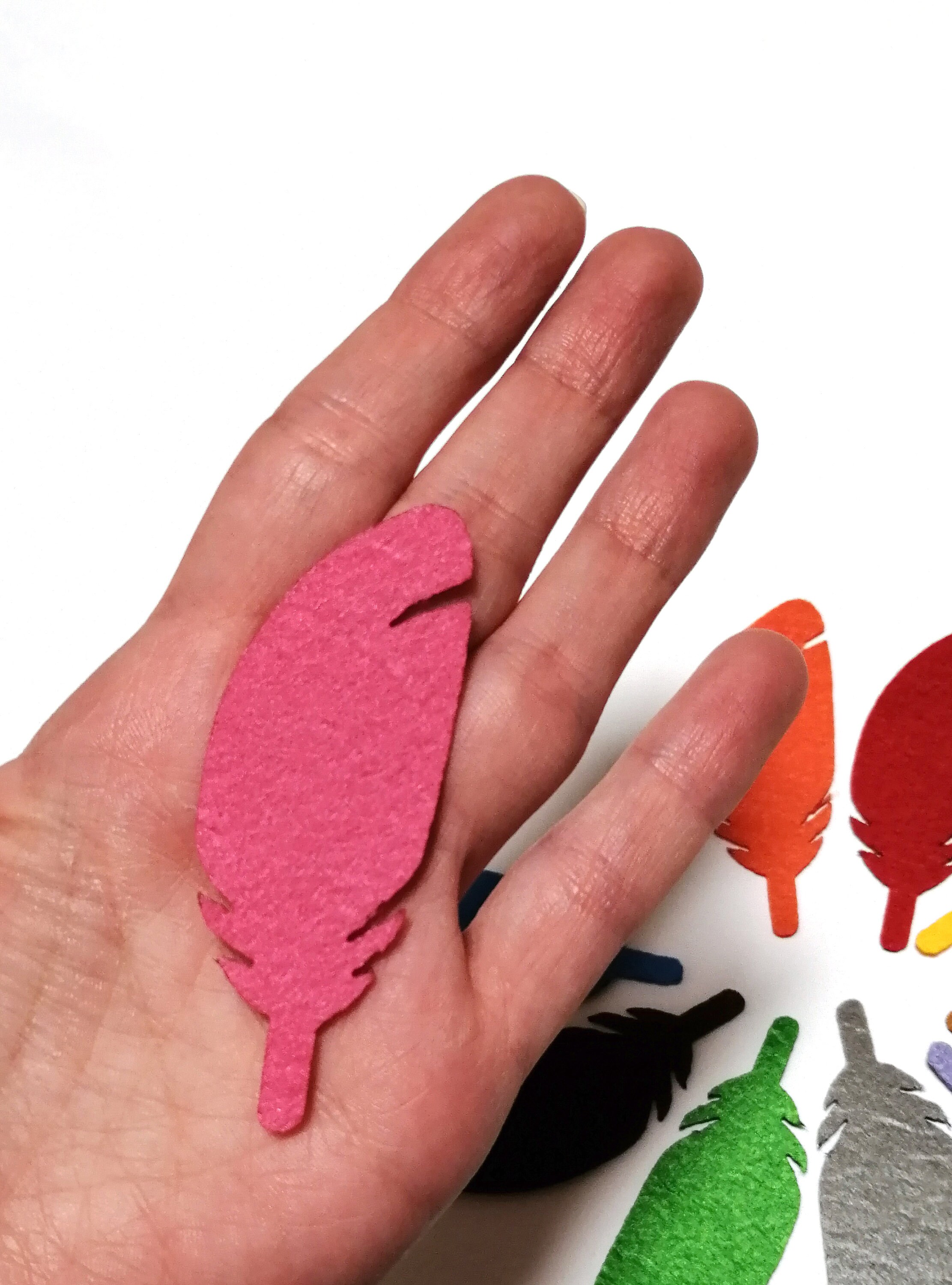 Felt feather Mixed Color for The DIY 10 felt shapes for quiet | Etsy