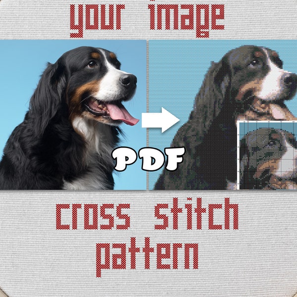 Custom Cross Stitch Pattern from Your Photo, Instant Download PDF