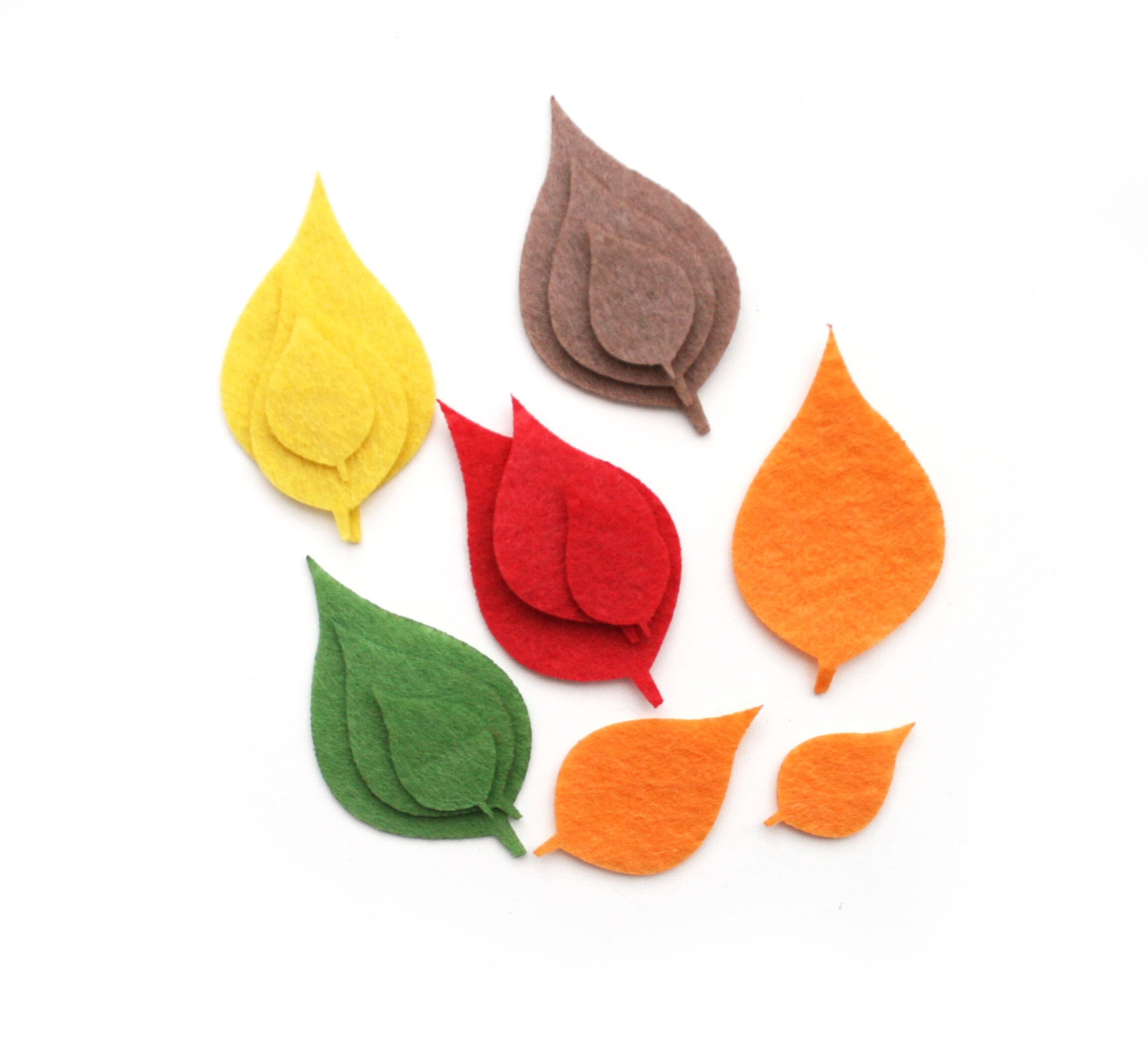 Felt birch leaves pre cut felt shapes green fall felt Etsy