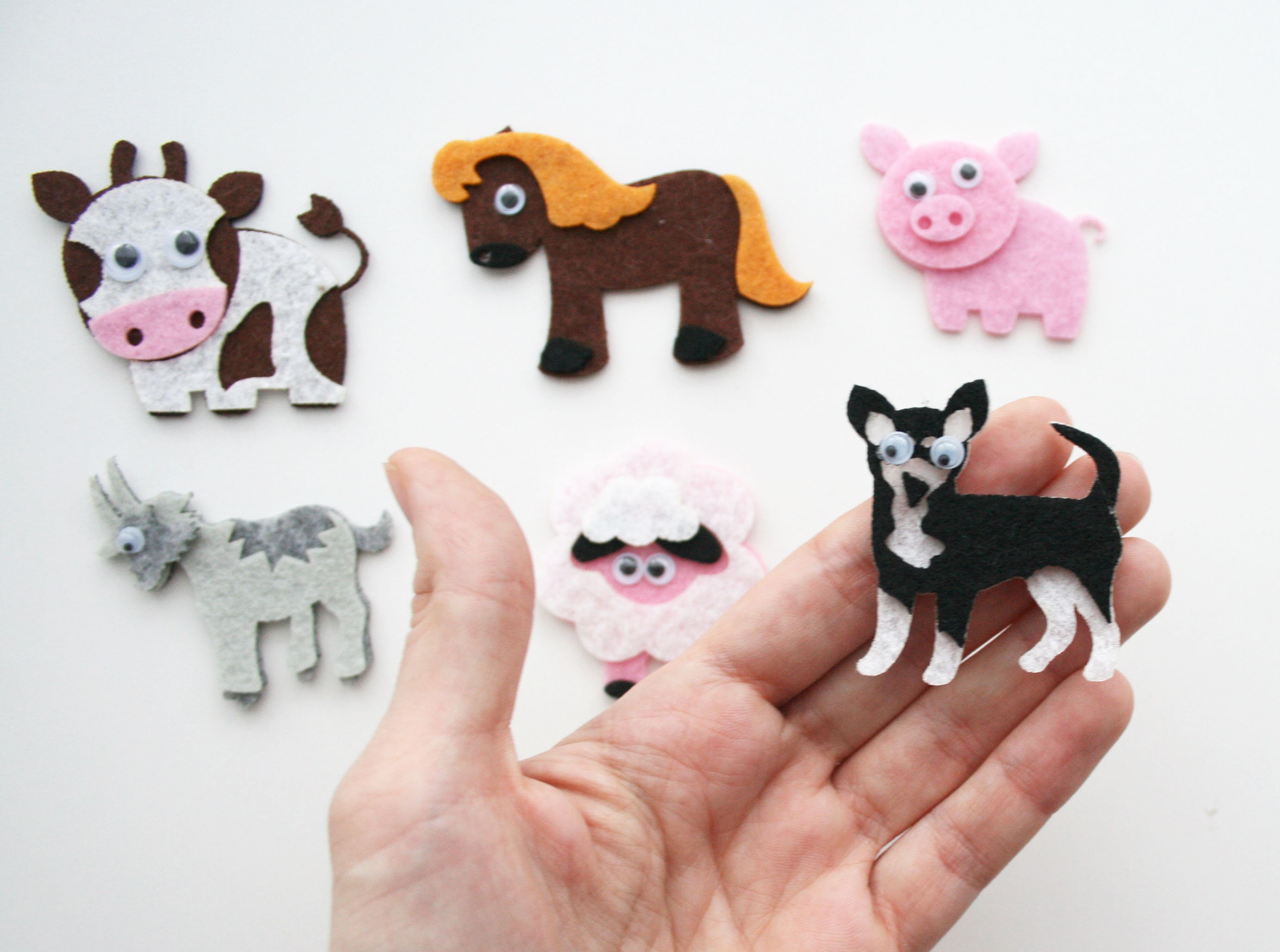 Felt farm animals Felt shapes for quiet book Farmhouse felt Etsy