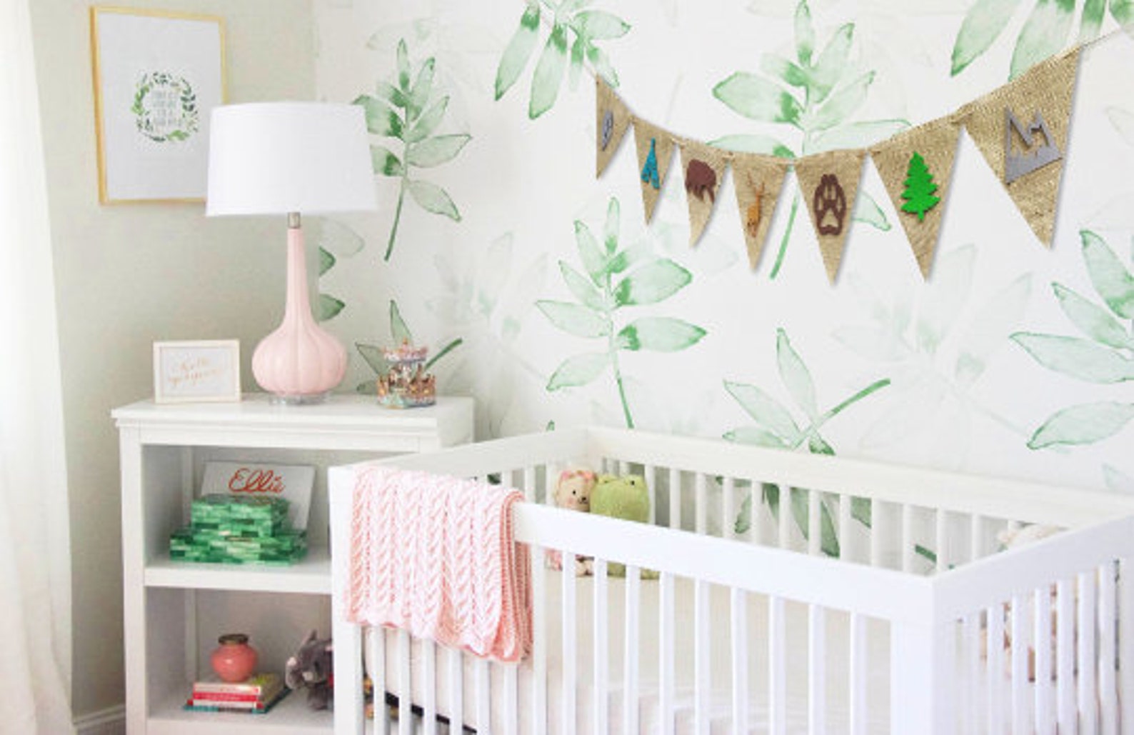 Woodland nursery banner burlap banner Baby Shower Banner | Etsy