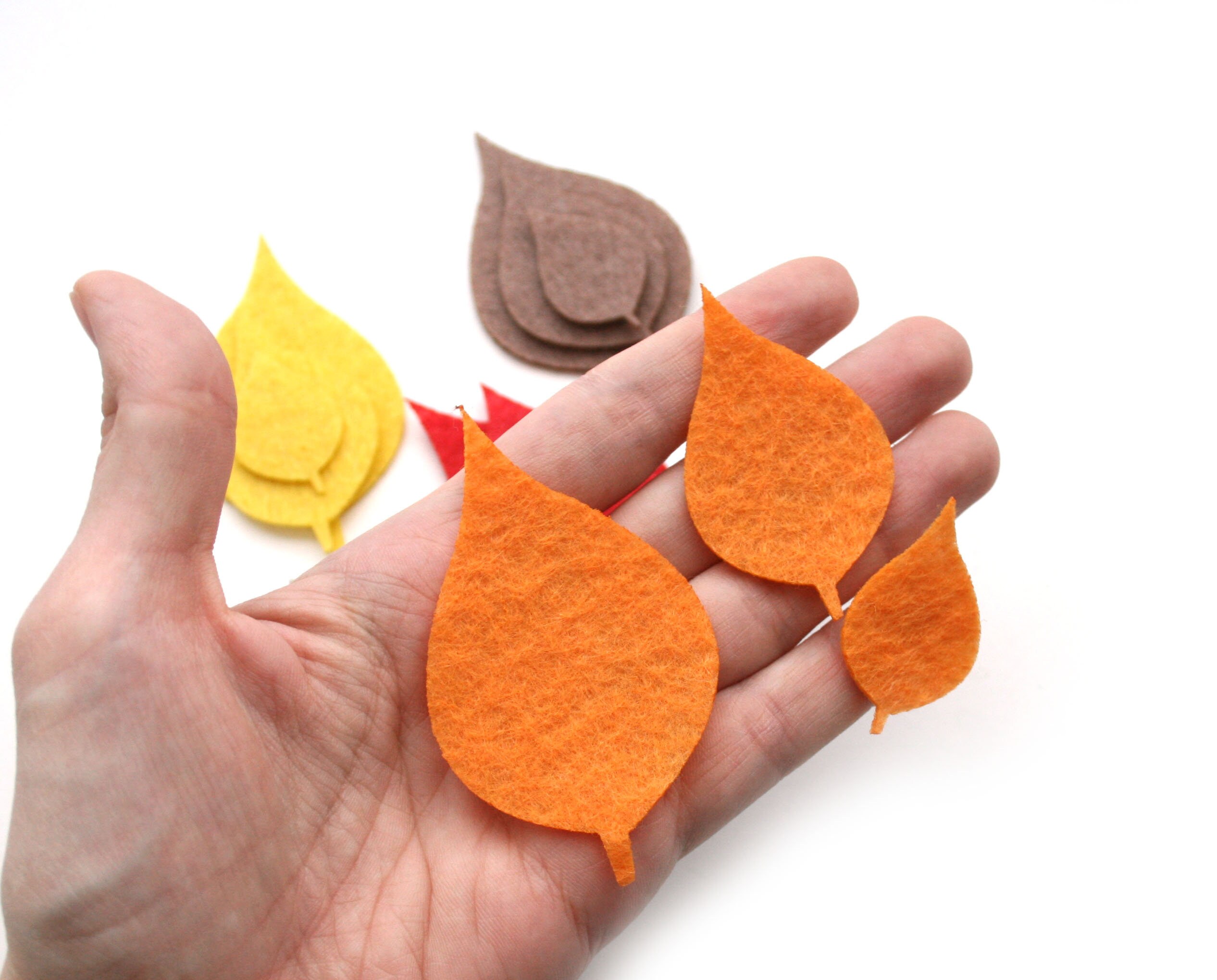 Felt Birch Leaves Pre Cut Felt Shapes Green Fall Felt Etsy UK