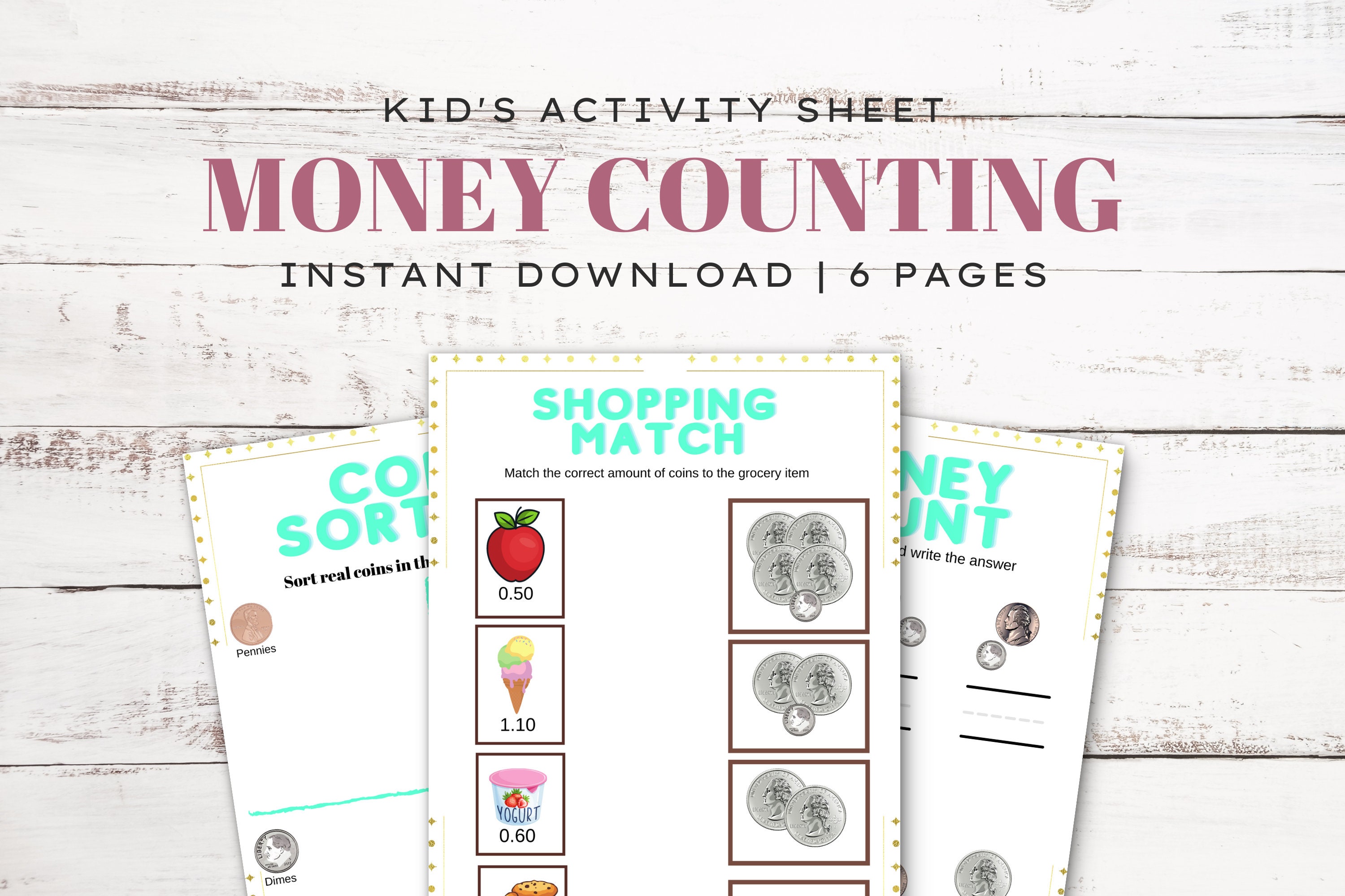 Printable Money Counting Activity Sheet for Kids Fun Learning Resource ...