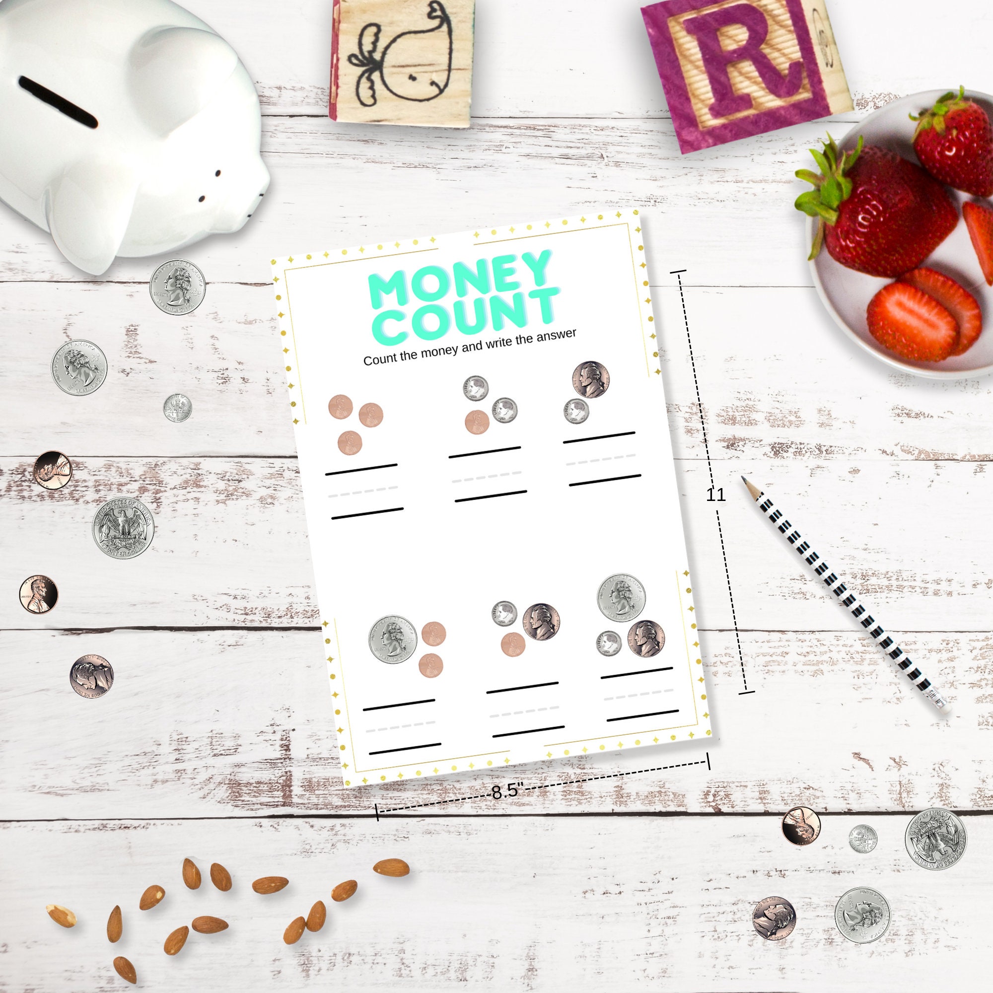 Printable Money Counting Activity Sheet for Kids Fun Learning Resource ...