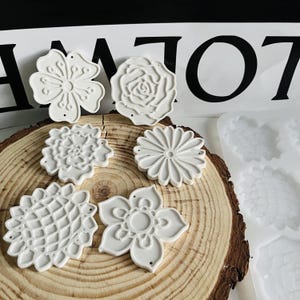 Flower Tag Silicone Mold: Ornament, Pendant, Plaster Decoration