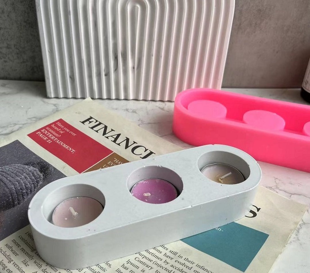 Candle Vessel Mold Candle Stand Mold Concrete Craft Resin Craft Etsy