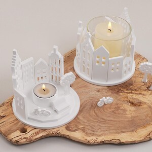Stampo in silicone per portacandele Gothic House: artigianato con paesaggio nordico