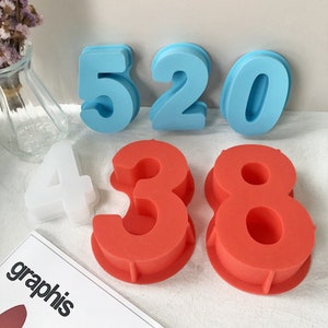 18cm large 0-9 number  Silicone Mold small  Digital Resin Cake Mold Wedding Birthday Decoration Decoration Mold