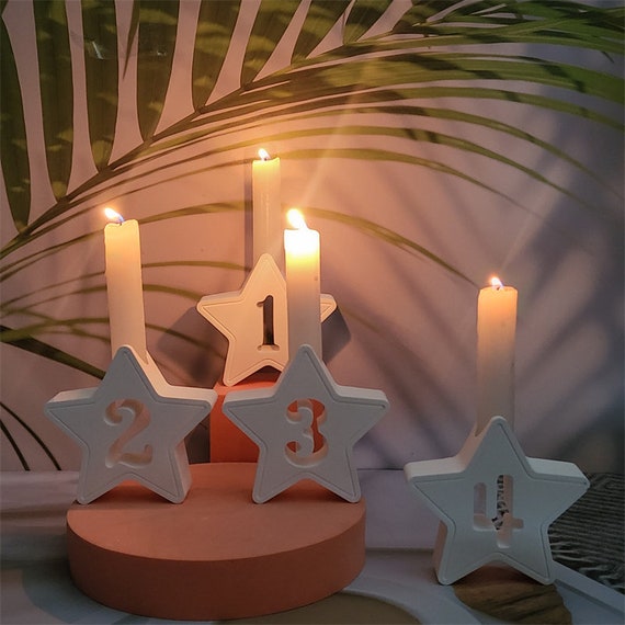 Weihnachten Silikonformen Stern - 24 Stück Countdown Formsatz Für DIY Kerzen