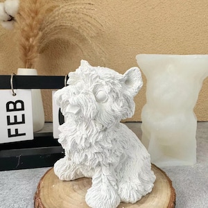 Cute Puppy candle silicone mold, scented candle mold