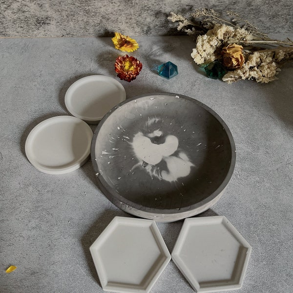 Round trinket tray silicone mold for  epoxy resin / Flower Pot Base Mold /soap dish Nordic decor gypsum craft