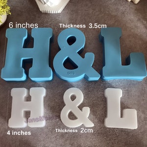 3D 6inches/4inches letter resin mold Alphabet letter mold for party decoration background decoration creative  lamp bulb homemade crafting