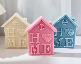 Home house silicone mold love home candle mold   aroma mold plaster casting mold