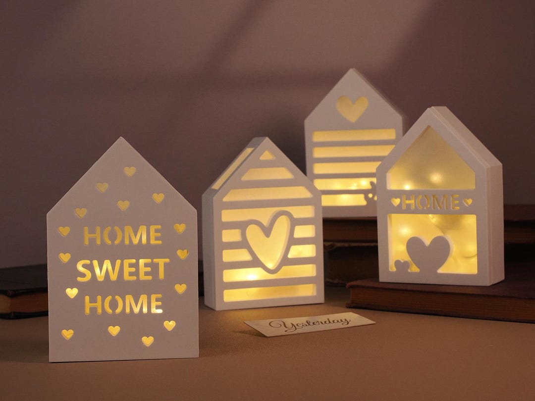 Hollow Home House Led Light Silicone Mold ,warm Light House Mold, LED ...