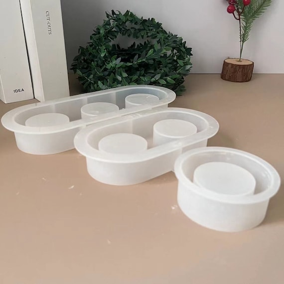 Lot De 3 Moules En Silicone Pour Bougeoirs Et Vases - 2 Vases + 1 Plateau - DIY Créatif