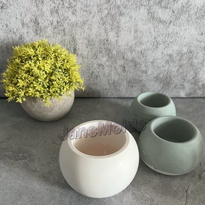 Round Concrete plant pot mold plaster container mold candle vessel mold Nordic decor Jesmonite/Resin Craft