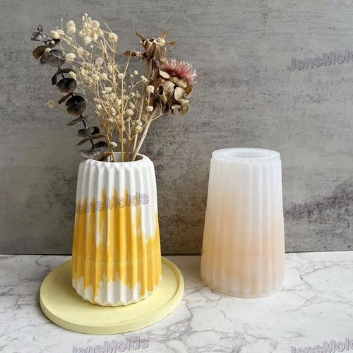 Flower Vase Mold Plant Pot Plaster Container Silicone Mold - Etsy