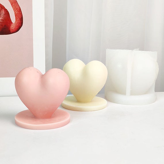  Heart Candle Silicone Mold Love Heart Shape Aromatherapy Resin  Mould for DIY Candle Making Art Soap Home Decorations