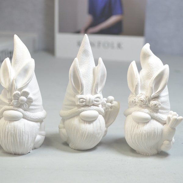 Cute Gnome mold Easter bunny candle mold  Aroma candle mold aromatherapy mold plaster mold  home decor festival decor