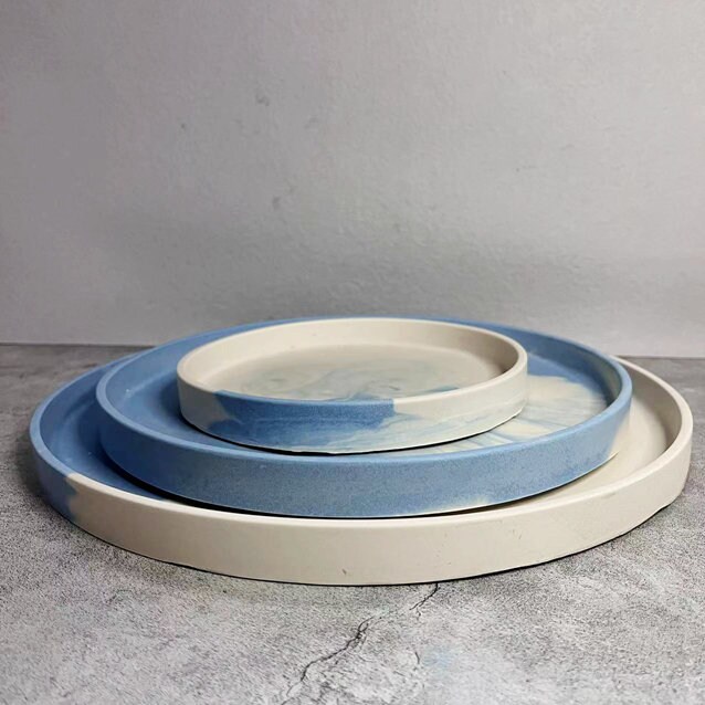 Plateau Rond En Béton Et Silicone, Moule En Résine, Fabrication De Plaques, Panneau D'affichage De Bijoux, Moule De Dessous De Verre De Rangement En Plâtre, 15-30cm