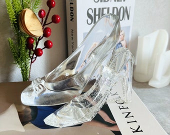 Cinderella's Crystal high heel shoes silicone mold for epoxy resin  table decoration casting resin mold