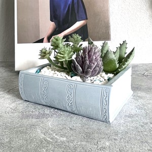 Book shape planter mold plant pot  plaster container silicone mold Nordic resin gypsum craft