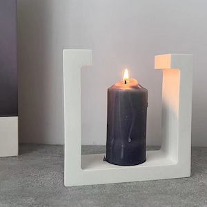Square Candle Holder Mold: DIY Plaster, Concrete, Gypsum Craft