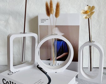 Hydroponisk blomvas silikonform med ring