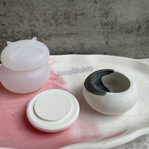 Moule à Bougeoir En Silicone - Lot De 2 Avec Couvercle, Réutilisable