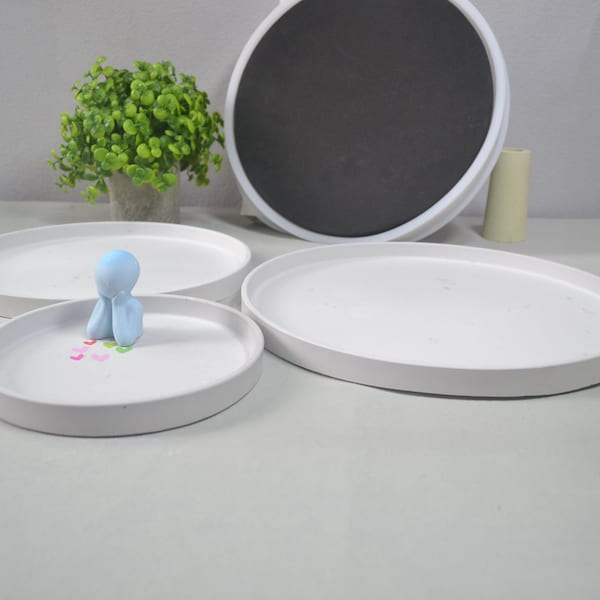 Grand moule rond de 11,8 pouces avec support, moule en silicone à base de jardinière, pour moule à béton en plâtre de résine