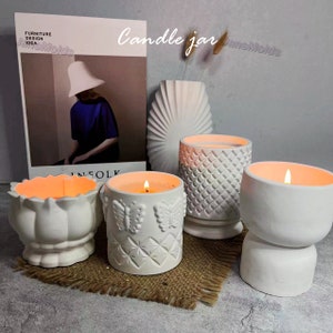 Candle jar mold Plant pot mold plaster container silicone mold pen holder brush holder mold Nordic resin gypsum craft