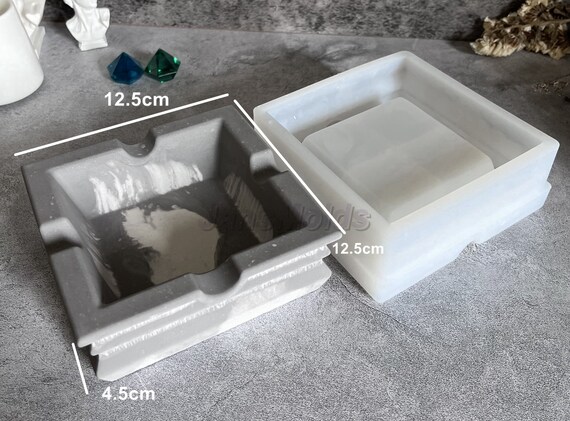 Large Classic Square Cigarette Ashtray Silicone Mold