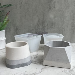 Concrete plant pot mold plaster container candle vessel mold  silicone mold  storage box mold