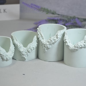 Tea Light Candle Jar Mold: Nordic Decor Silicone Vessel (4pcs)