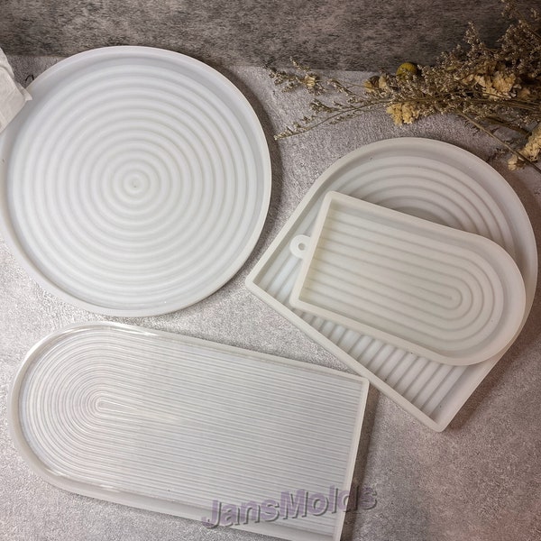 Arc Wave Tray Mold, Tea Table Decoration Epoxy Mold Nordic decoration Concrete Art plaster tray mold