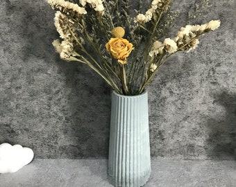 Flower vase striped vase mold Concrete mold plaster container Pen holder silicone mold