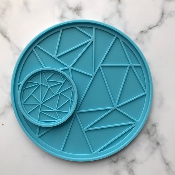 Geometric Round Silicone mold round tray mold for resin Coaster resin mold Table decoration Home decoration