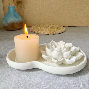3D Lotus silicone mold AROMA  home decor /plaster/resin craft
