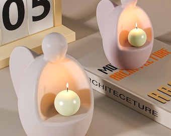 Angel Silicone Mold: Resin, Tealight, Candle Holder Casting
