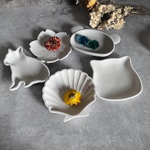 Petal Ocean Shell Dish Mold Plate Silicone Mold trinket dish Mold resin gypsum craft