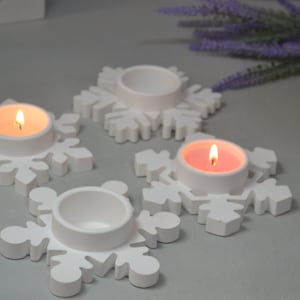 Snowflake Candle Vessel Mold: Resin, Gypsum, Concrete, Plaster, Craft, Christmas Decor