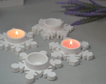 Snowflake  candle vessel mold resin/gypsum craft plaster mold  concrete mold silicone mold Christmas decor