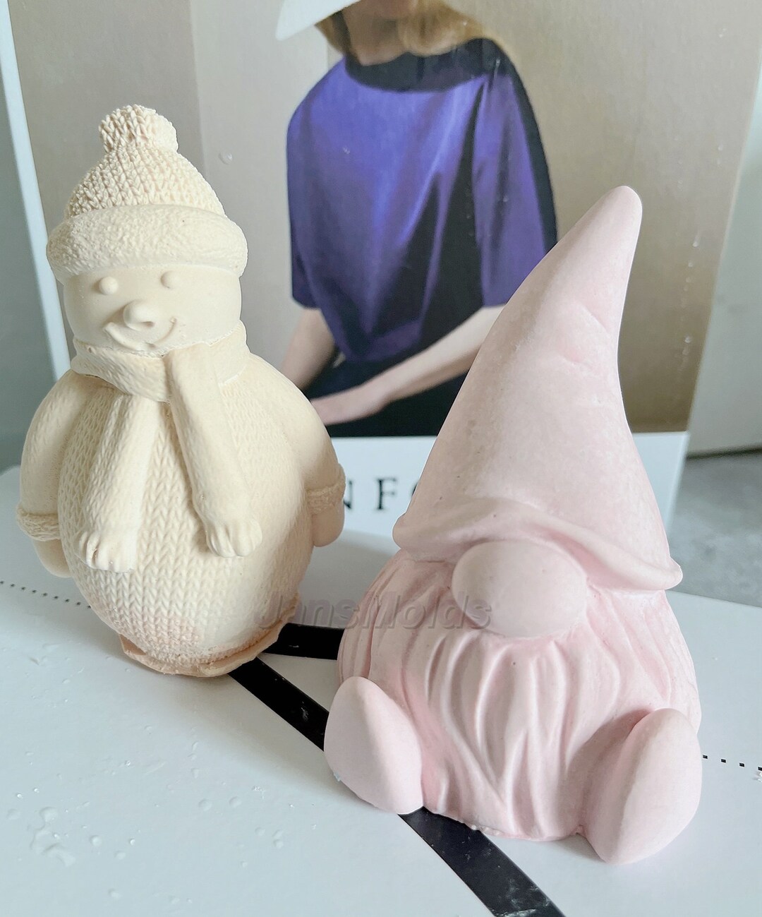 Gnome Mold Snow Man Candle Mold 3D Santa Candle Mold Soap Mold Aroma Candle Mold Aromatherapy