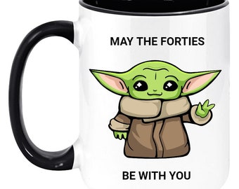 May The Fourth Be With You All Over Black Out Coffee Mug