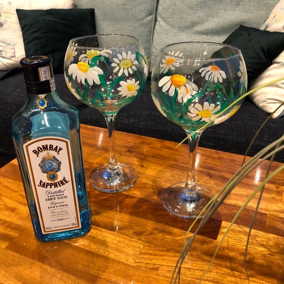 Hand Painted Gin Glasses Hand Decorated Gin Glasses Etsy