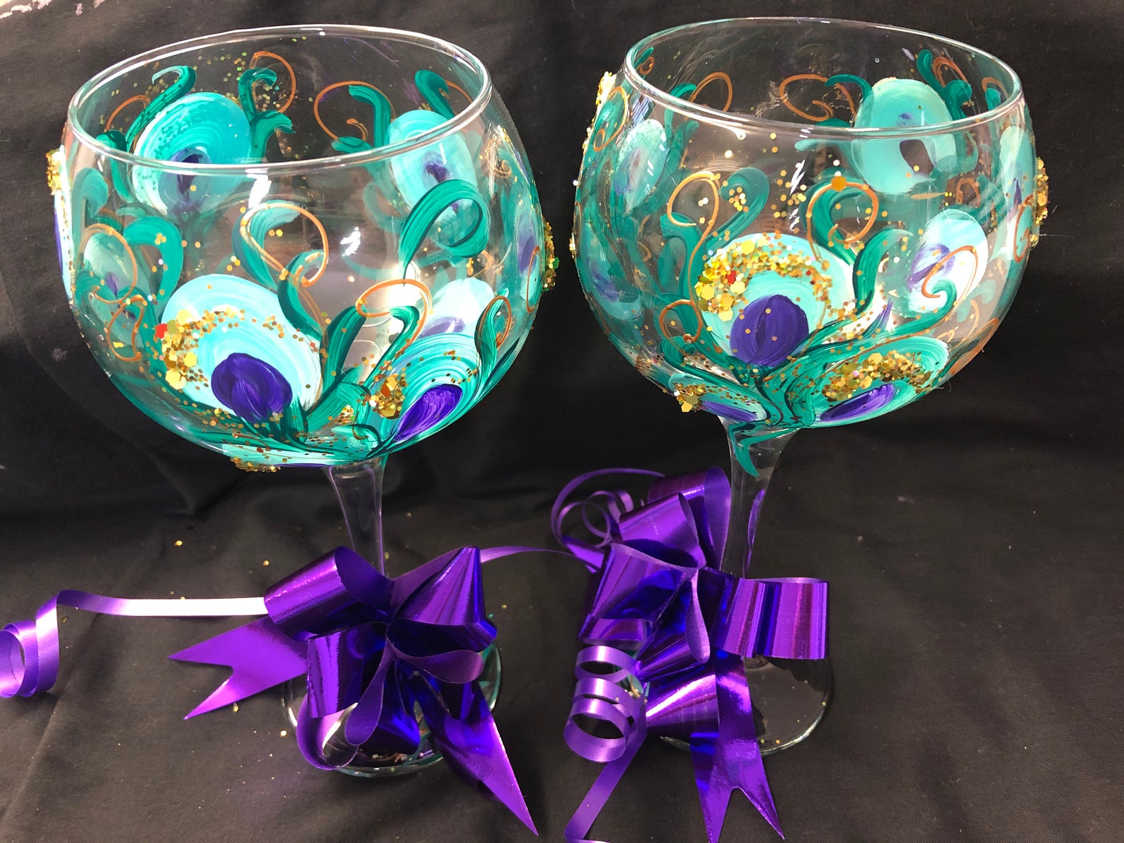 Hand Painted Gin Glasses Hand Decorated Gin Glasses - Etsy UK