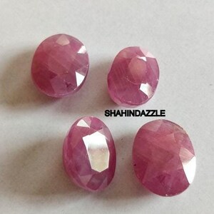 High Quality Ruby Gemstone Oval Shape 23Ct Natural Ruby Loose Gemstone 4Pcs Lot Ring Size Ruby Jewelry making