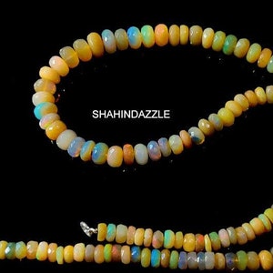Opal Necklace Jewelry 92Ct High Quality Natural Ethiopian Opal Faceted Beads Necklace Welo Fire Ethiopian Opal Beaded Necklace Gemstone